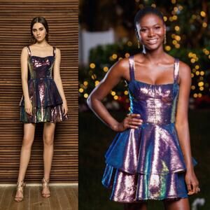 Bronx and Banco Iridescent Mini Dress
